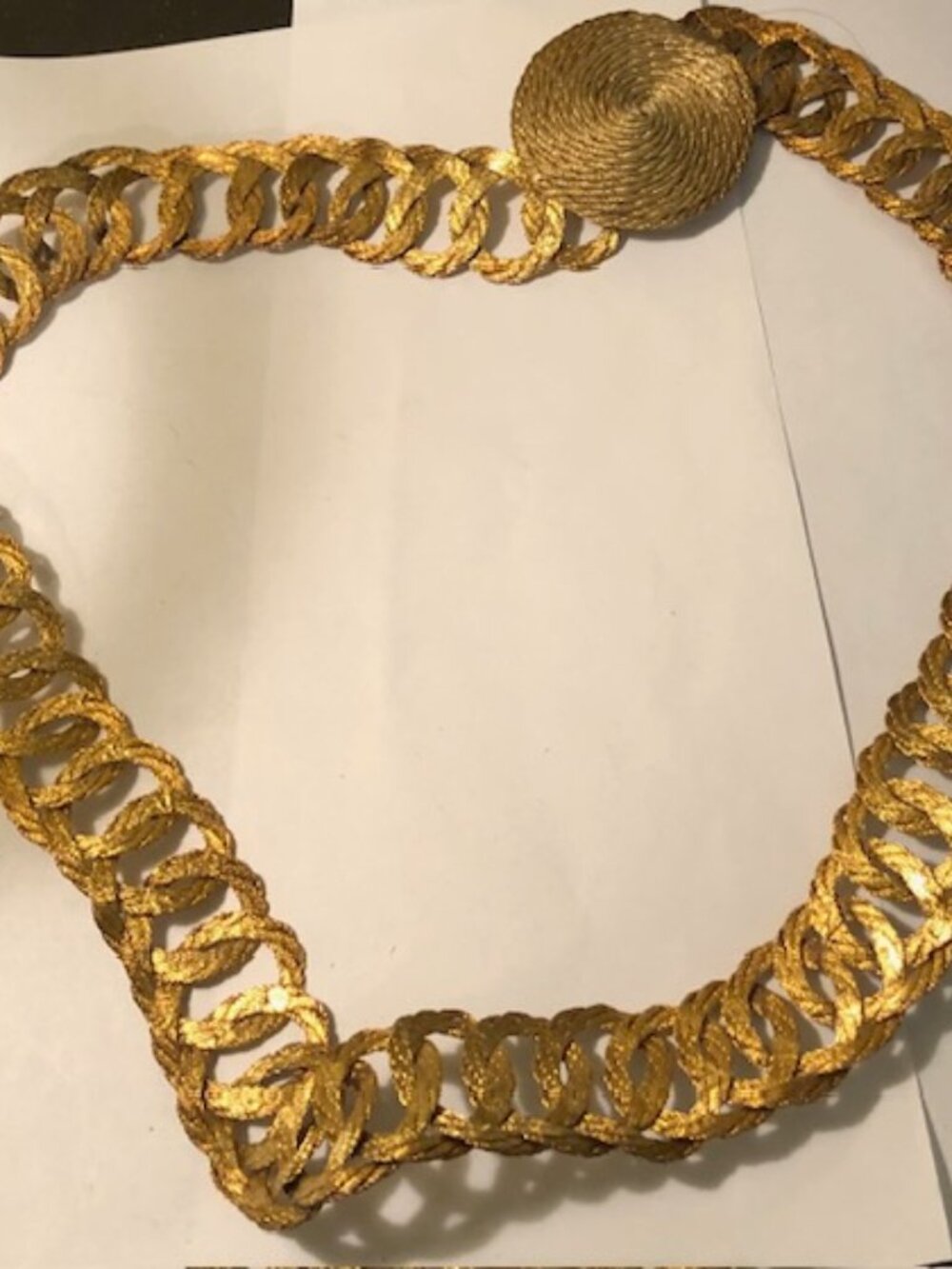 Chunky Metallic Gold Chain Belt Medallion Buckle One Size Fits All